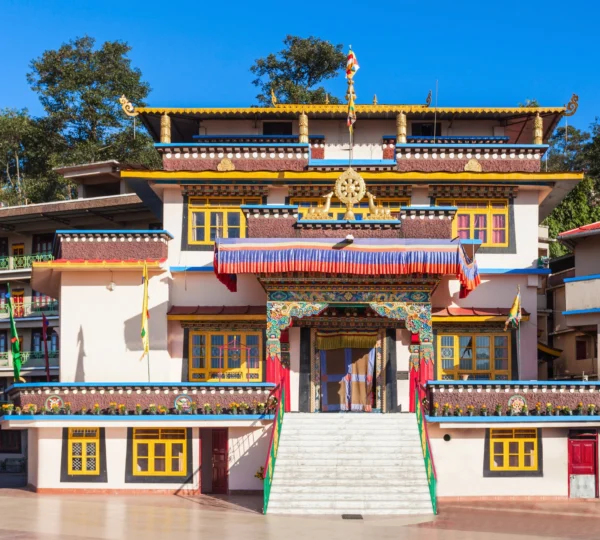 Tourists visiting monastery in Gangtok