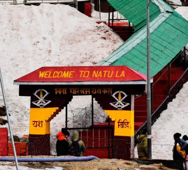 Snow-clad Nathula Pass at the Indo-China border, East Sikkim