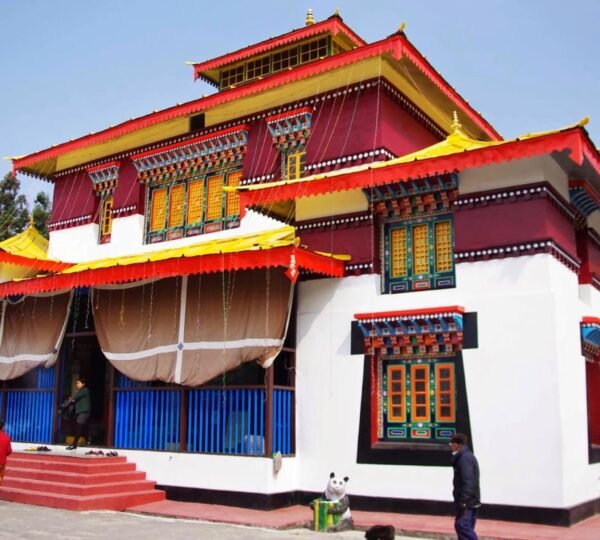 Colorful Enchey Monastery set on a hilltop in Gangtok
