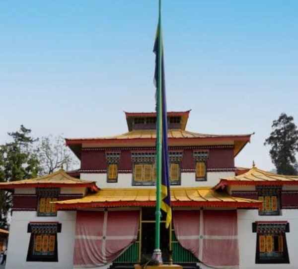 Enchey Monastery perched on a hill in Gangtok