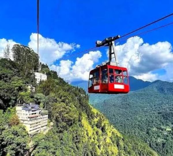 Cable car ride offering aerial views of Gangtok