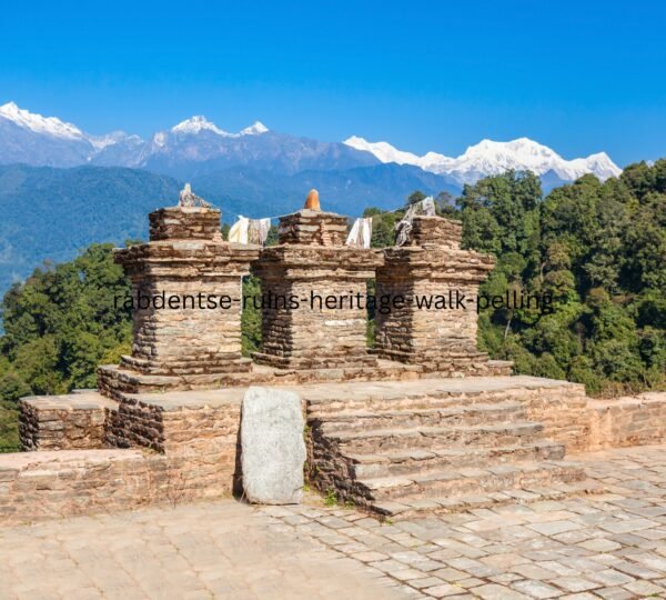 Ancient Rabdentse Ruins surrounded by forest near Pelling